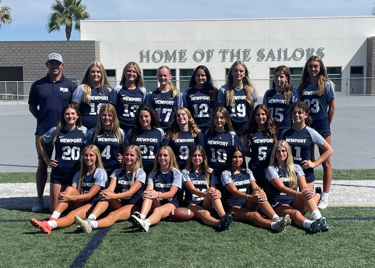 Newport Harbor girls flag football team.
